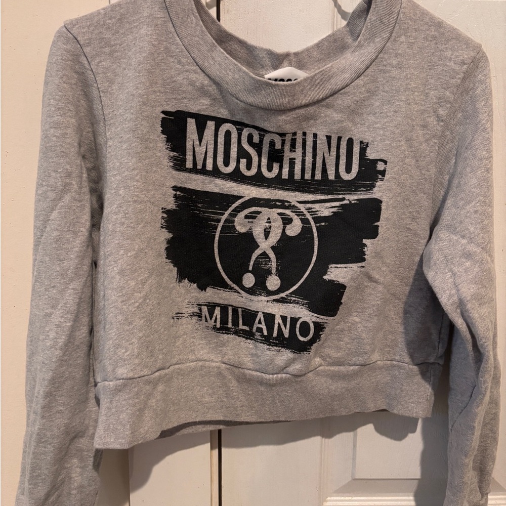 Moschino Heather Gray Logo Sweatshirt